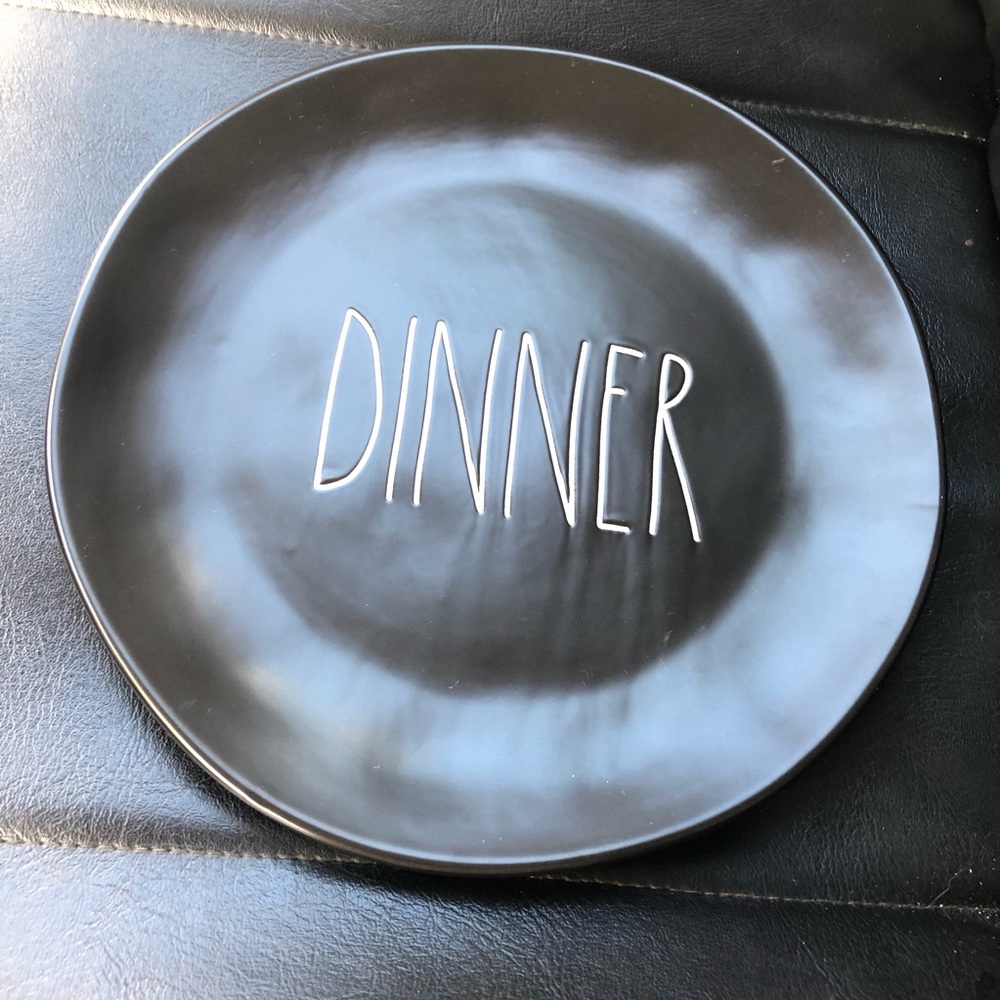 Rae Dunn black Dinner plate